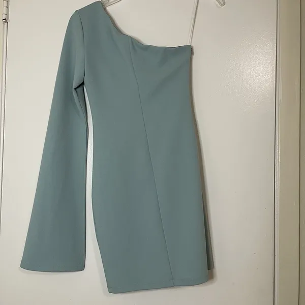 NWOT Hello Molly Ice blue one shoulder mini dress size US XS 2 - Image 7