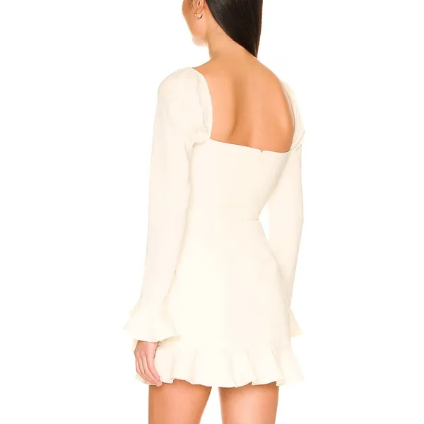 Revolve White Mini Wrap Dress MEDIUM Romantic Ruffle Bridal More to Come $84 NEW - Image 2
