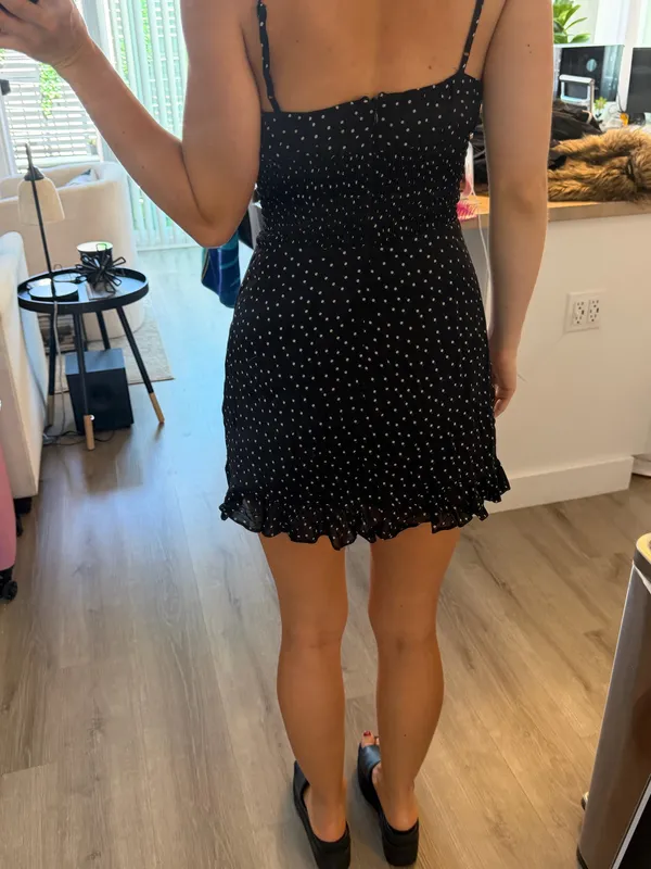 Reformation Polka Dot Mini Dress - Image 4