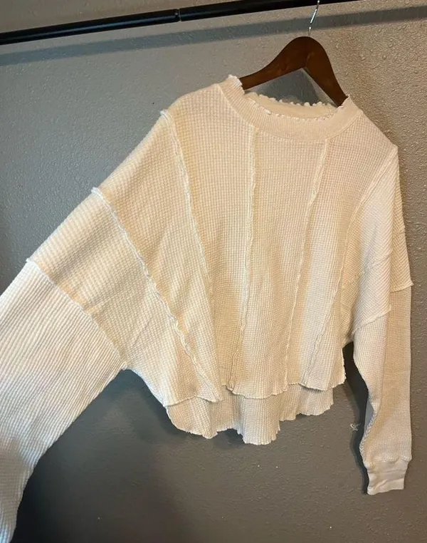 Free People We The Free Exposed Seam Mock Neck Top Size Small - Image 2