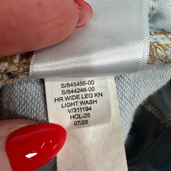 Gap 32 14 Jeans High Rise Wide Leg Sweatpant Light Wash Grunge Punk Festival - Image 8