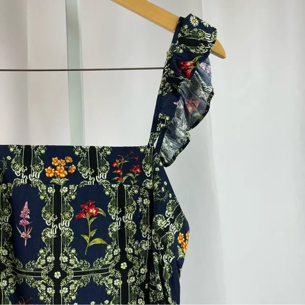 Agua Bendita Large Floral Dainty Garden Fairy Flutter Sleeve Mini Dress Boho - Image 11