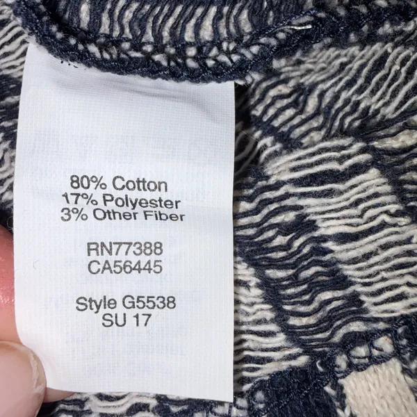 Madewell Navy Blue & Ivory Striped Jacquard Side Tie Faux Wrap Finale Cropped Tank Small - Image 10