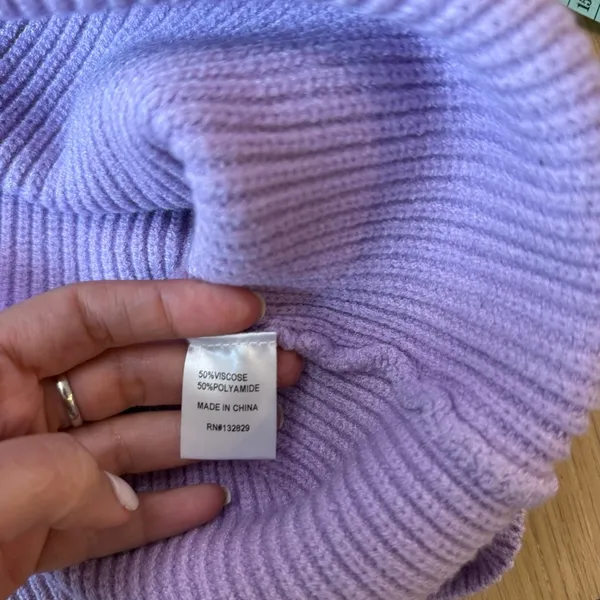 Superdown Revolve  Frankie Lavender Knit Sweater Size Medium 1966 - Image 7