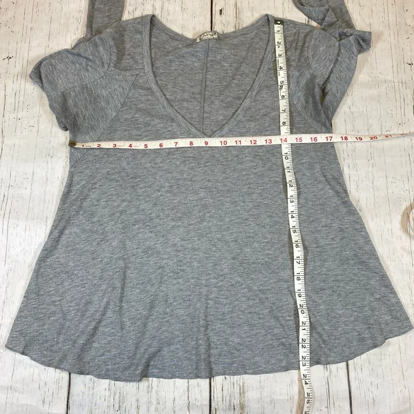 Free People Intimately Rock The Boat Long Sleeve Ribbed V Neck Shirt - Image 4