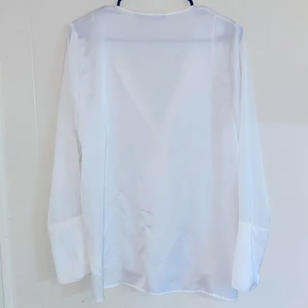 Zara Basic Collection White V Neck Blouse - Image 5