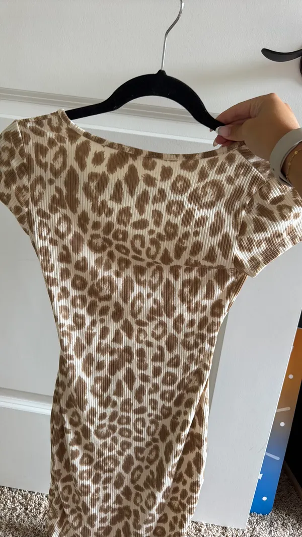 Leopard mini dress Brown - Image 4