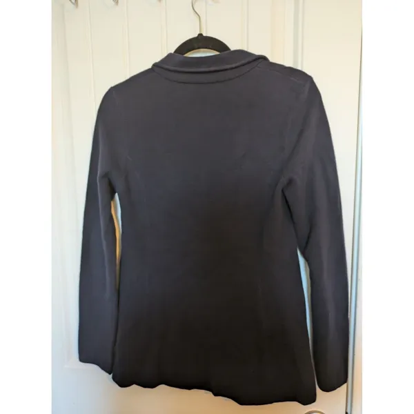 Lauren Ralph Lauren Womens Blue Button-Up Knit Sweater Blazer Gold Buttons S - Image 10