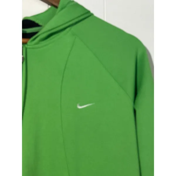 Vintage Y2K Nike Womens XL 16-18 Green Hooded Track Jacket Full Zip Striped - Image 3