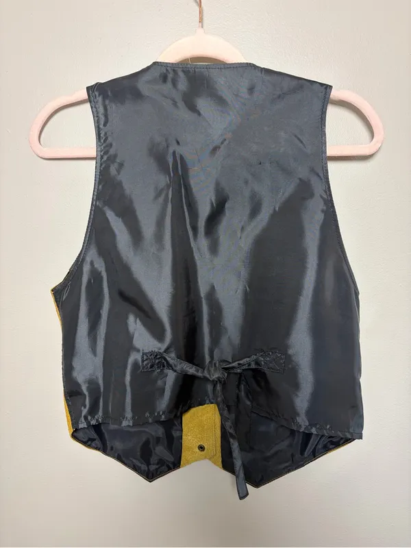 Vintage Disney Mickey Vest Leather Suede front - Image 6