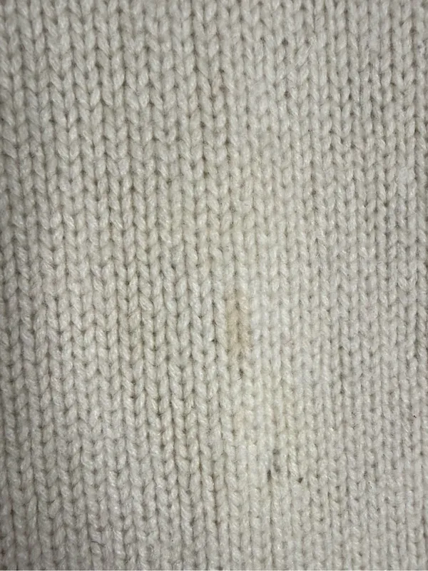 Theory Ivory 100% Cashmere V-Neck Sweater Size P Petite Flawed - Image 8