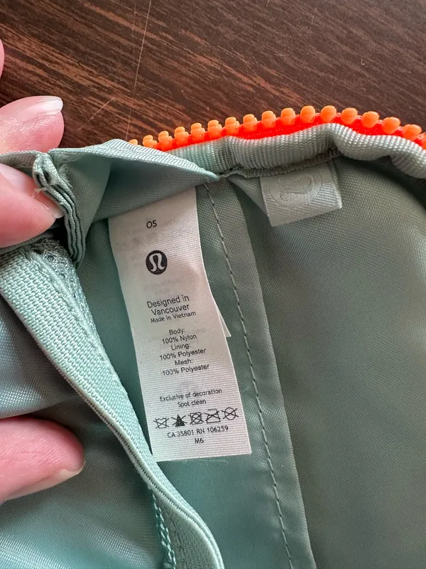 Lululemon Crossbody Bag Sage Green, Gray and Orange Zip Adjustable Strap - Image 6