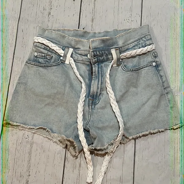 7 for all mankind blue denim shorts - Image 2