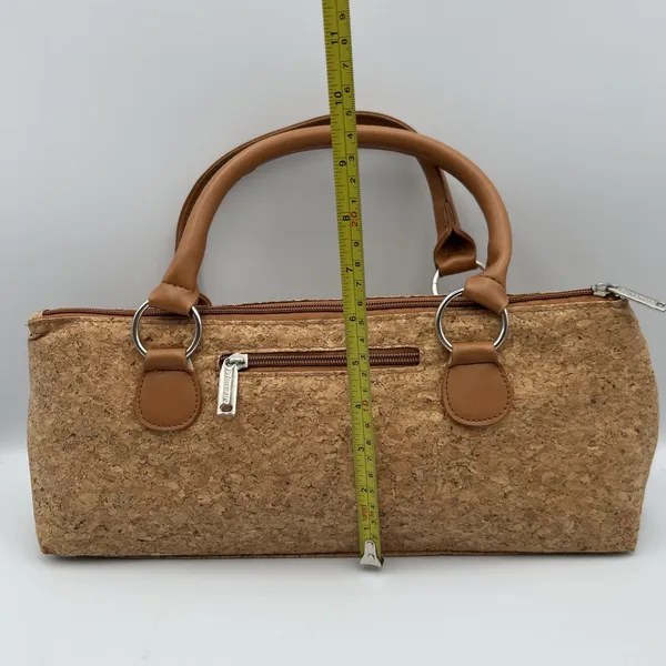 Primeware Cork Insulated Wine Bag Purse Carrier Zipper Close with Corkscrew - Image 10