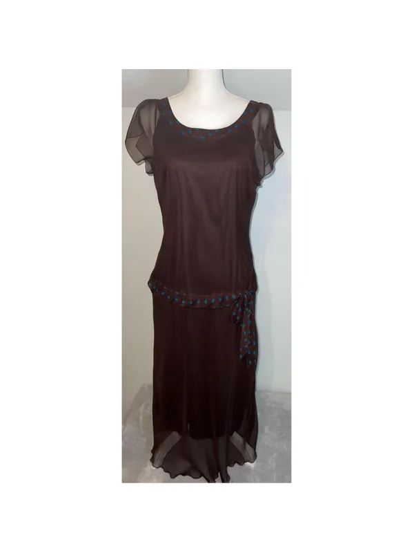 Y2k Avant Garde Brown & Teal Maxi-Midi - Image 5