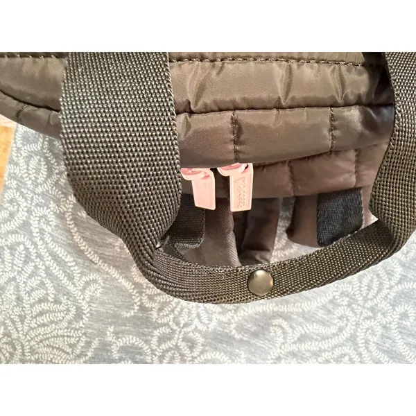 Reebok Poppy Quilted Mini Backpack Black Puffer Daypack Bag Pink Logo - Image 6