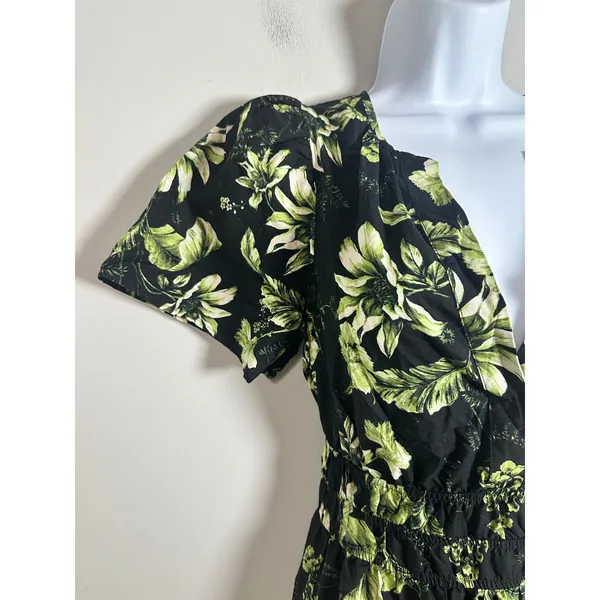 Anthropologie The Somerset Maxi Dress Black Green Floral Cotton Size S - Image 8