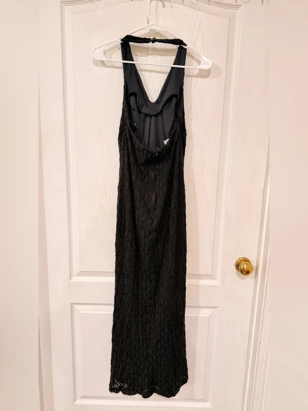 Vintage Poly Black Evening Gown - Image 5