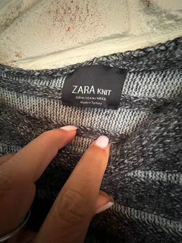 Zara Knit Striped Cropped Sweater - Image 2