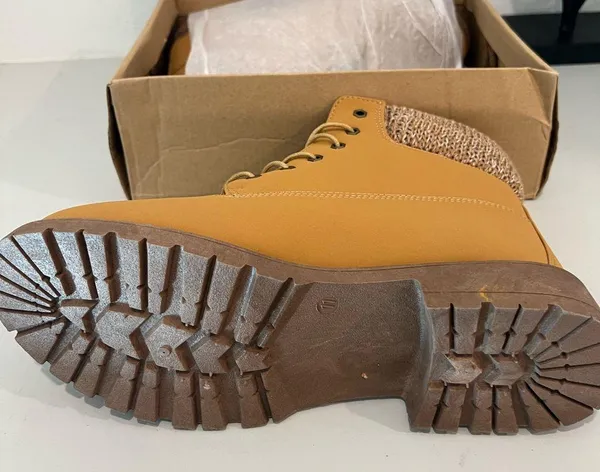 Tan Lace-Up Ankle Boots Size 11 - Image 2