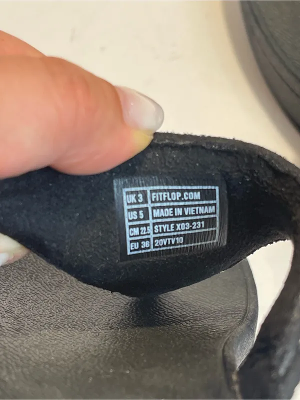 FitFlop Black Glitter MicroWobbleboard Thong Sandals Size US 5 EU 36 Comfort - Image 5