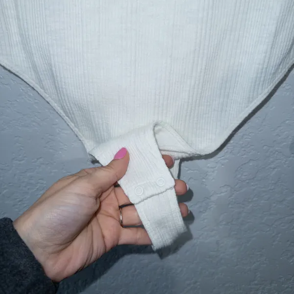 Aerie x American Eagle Cream Off The Shoulder Sweater Bodysuit Size XL - Image 3