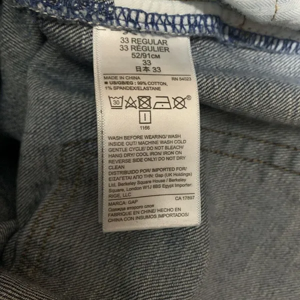 GAP Womens Size 33 Blue Real Straight Stretch Jeans - Image 6