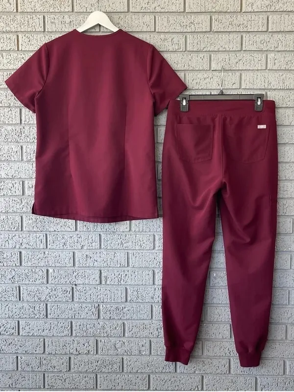 Figs Scrub Set Burgundy Maroon Size Small Catarina Zamora - Image 4
