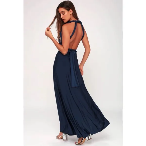 Lulu's Blue wrap Maxi Dress - Image 3