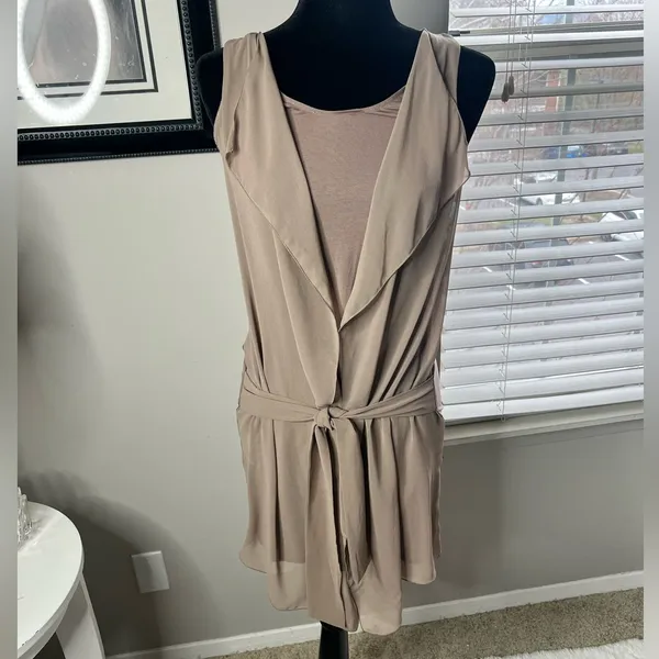 Intimissimi tank double layer tie front small‎ Tan - Image 2
