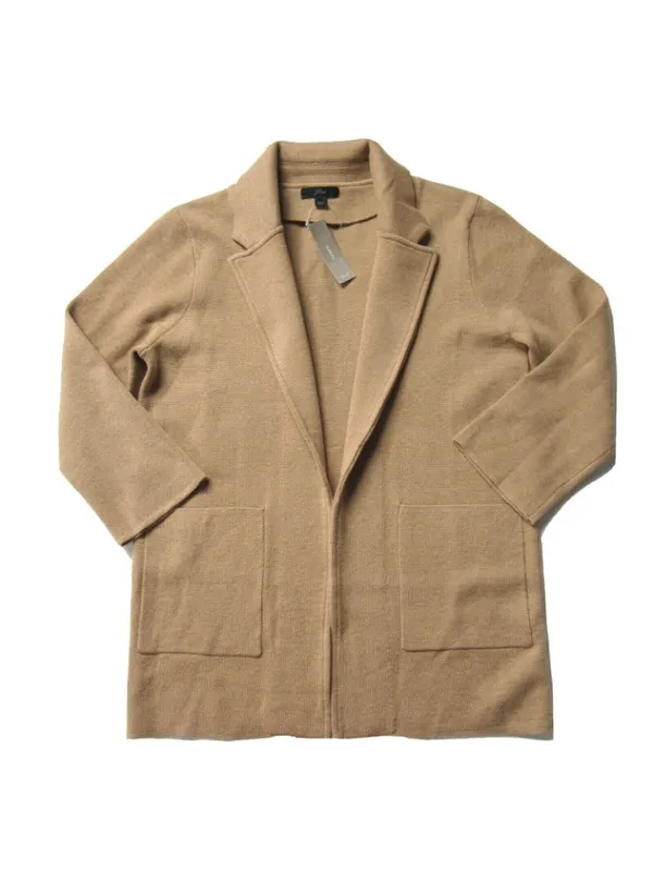 NWT J.Crew Sophie in Heather Khaki Open-Front Sweater Blazer Cardigan M $148 - Image 3