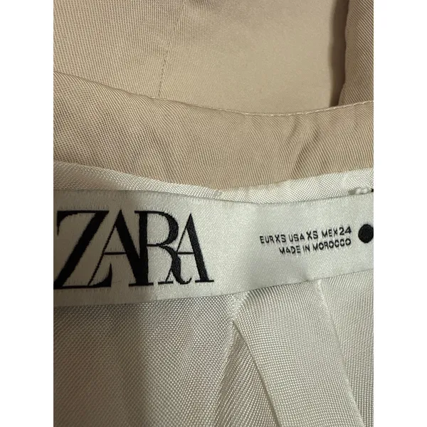 Zara Women's Beige Tan Sleeveless Button Down Blazer Vest Crop Tank Top Size XS - Image 3