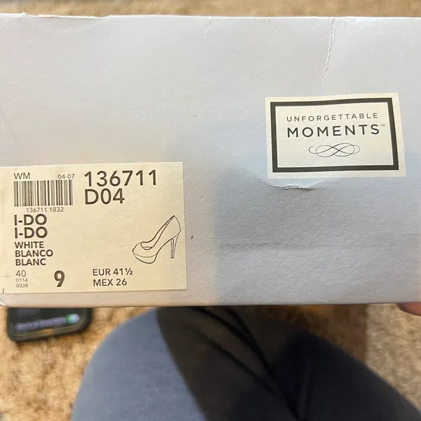1043 | Unforgettable Moments I-Do‎ Peep Toe Satin Platform Pump Ivory Womens 9 - Image 11