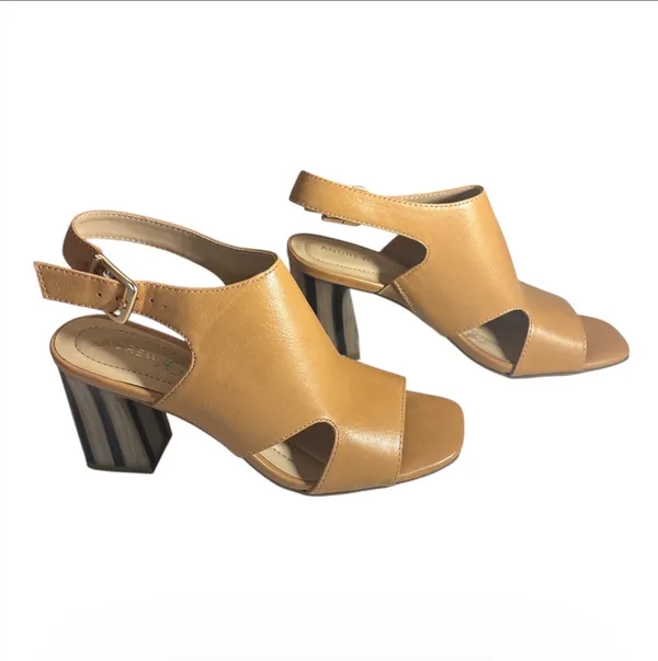 Andrew Geller Camel Tan Slingback Sandals - Image 3