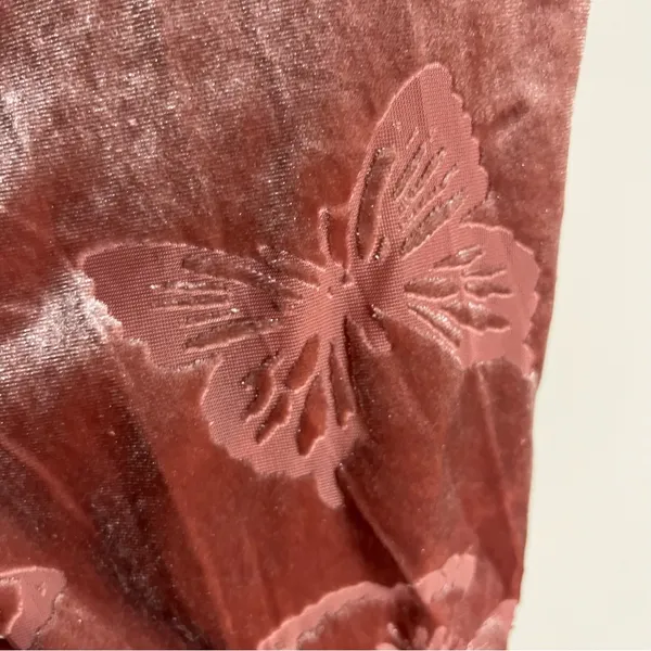 Altar'd State Velvet Butterfly‎ Crop Top Long Sleeve Pink Fairy XS - Image 3
