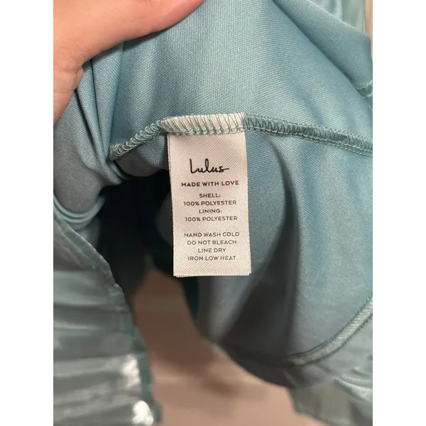 Lulus Blue Iridescent Shimmer Tiered Mini Dress Mermaidcore Coquette Glam Party - Image 6