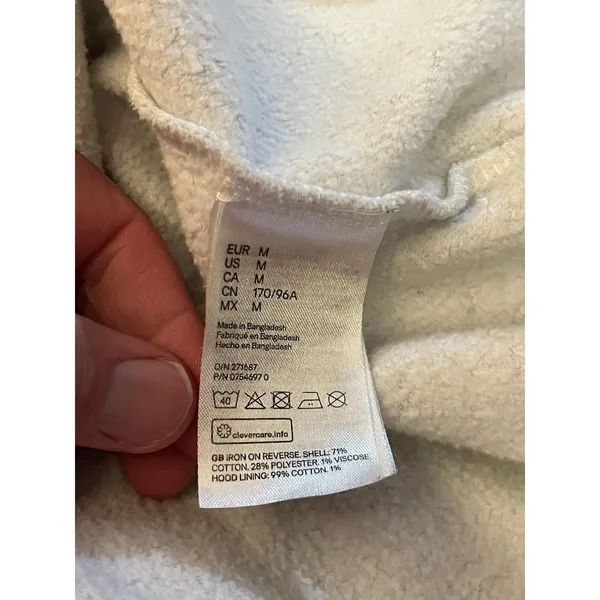 H&M Divided Calabasas Los Angeles Cropped Hoodie Sweatshirt Medium Gray Fleece - Image 8