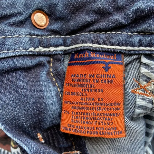 Rock Revival Alivia Jeans 27 Bootcut Dark Wash Embellished Flap Pocket‎ - Image 10