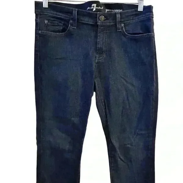 7 For All Mankind‎ Women's Skinny Jeans Size 31 Dark Wash Blue Denim - Image 3