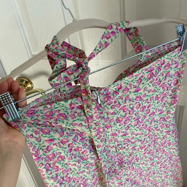 Floral halter neck dress. S Pink - Image 5
