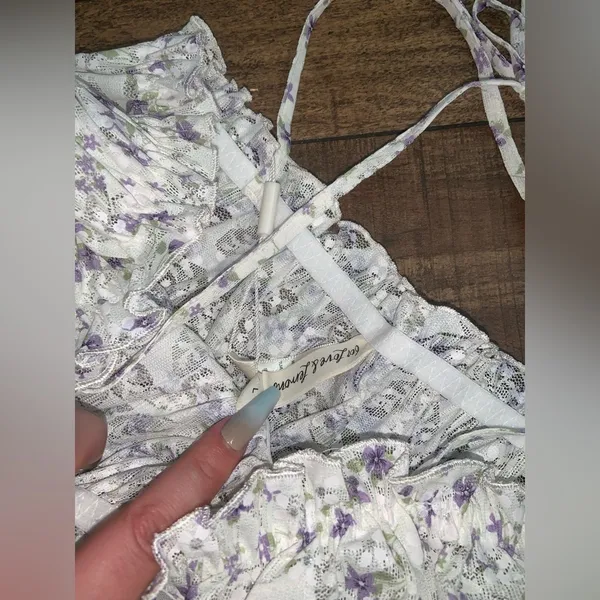 Lavender fields nwt for love & lemons sparkle lace dress L $145 fall coquette - Image 7