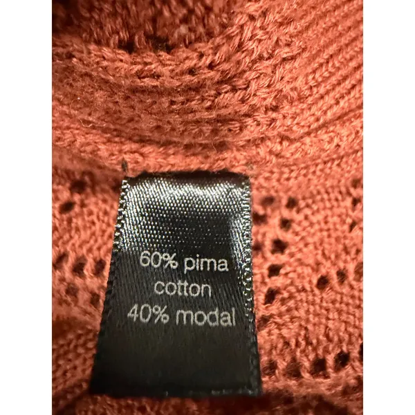 Peruvian Connection Pointelle Knit Long Cardigan Duster Sweater XS - Image 11