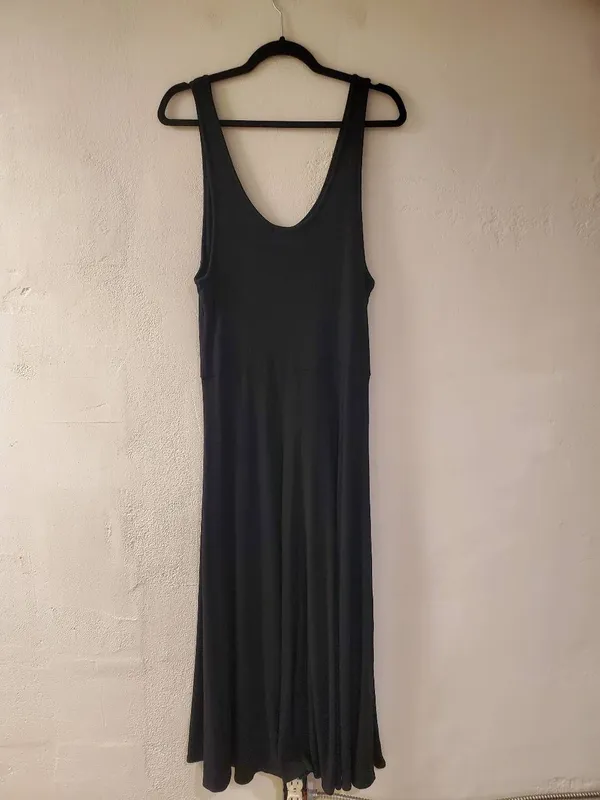 Marine Layer Lexi Rib Fit and Flare Midi Dress in Black XL - Image 3