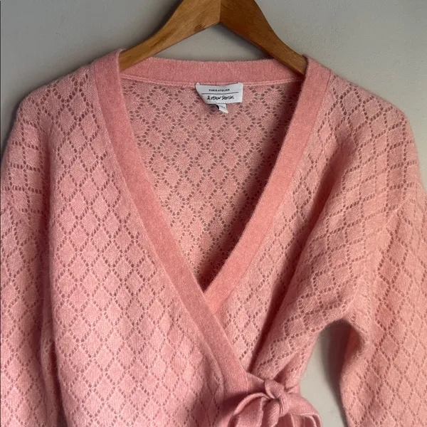 NEW & OTHER STORIES Pointelle Knit Wrap Cardigan Small - Image 3