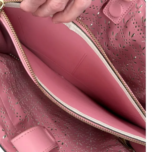 Kate Spade Leather Hayes Perf Tote Bag Bright White‎ / Bright Carnation Pink - Image 15