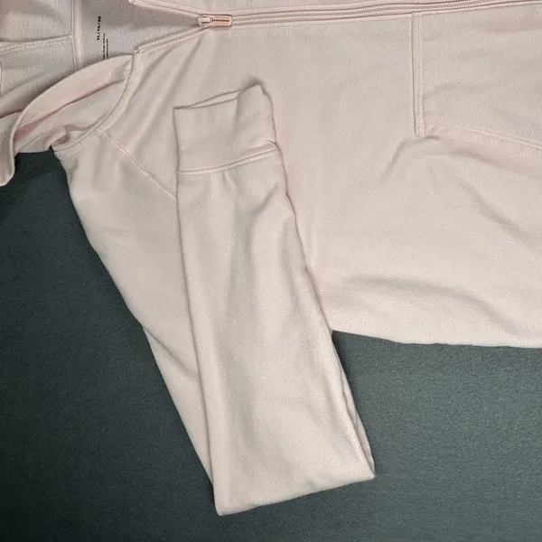 Under Armour Hoodie Womens‎ XL Pink Fleece Loose Fit Full Zip Hooded Sweatshirt - Image 2