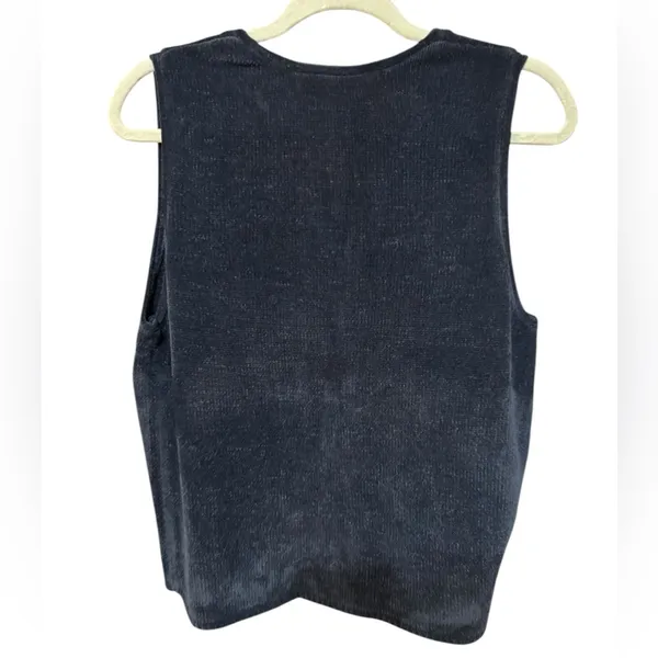 Vintage Koret Sweater Vest Floral‎ Embroidery Button Front Sz S - Image 2