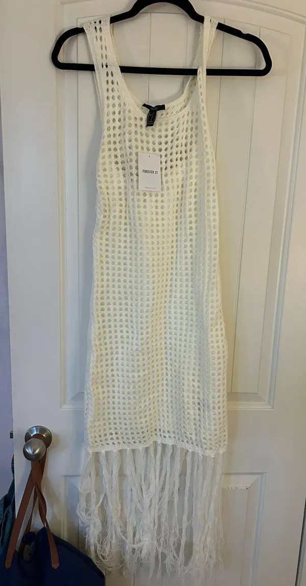 Forever 21 White Fringe Dress - Image 3