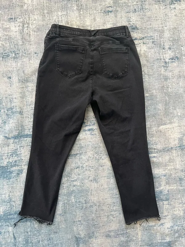 Wit & Wisdom Ab'Solution High Waist Slim Straight Leg Raw Hem Jeans 14W - Image 2
