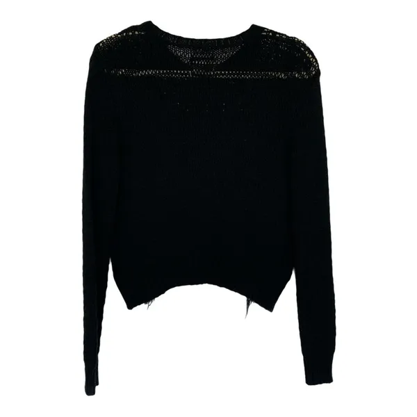 L.A. Hearts Black Knit Sweater w/ Fringe - Image 3